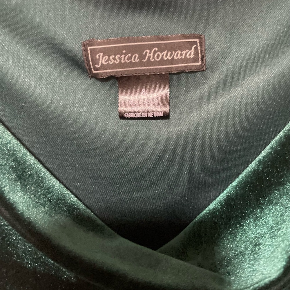 Jessica Howard Deep Green Velvet Gown